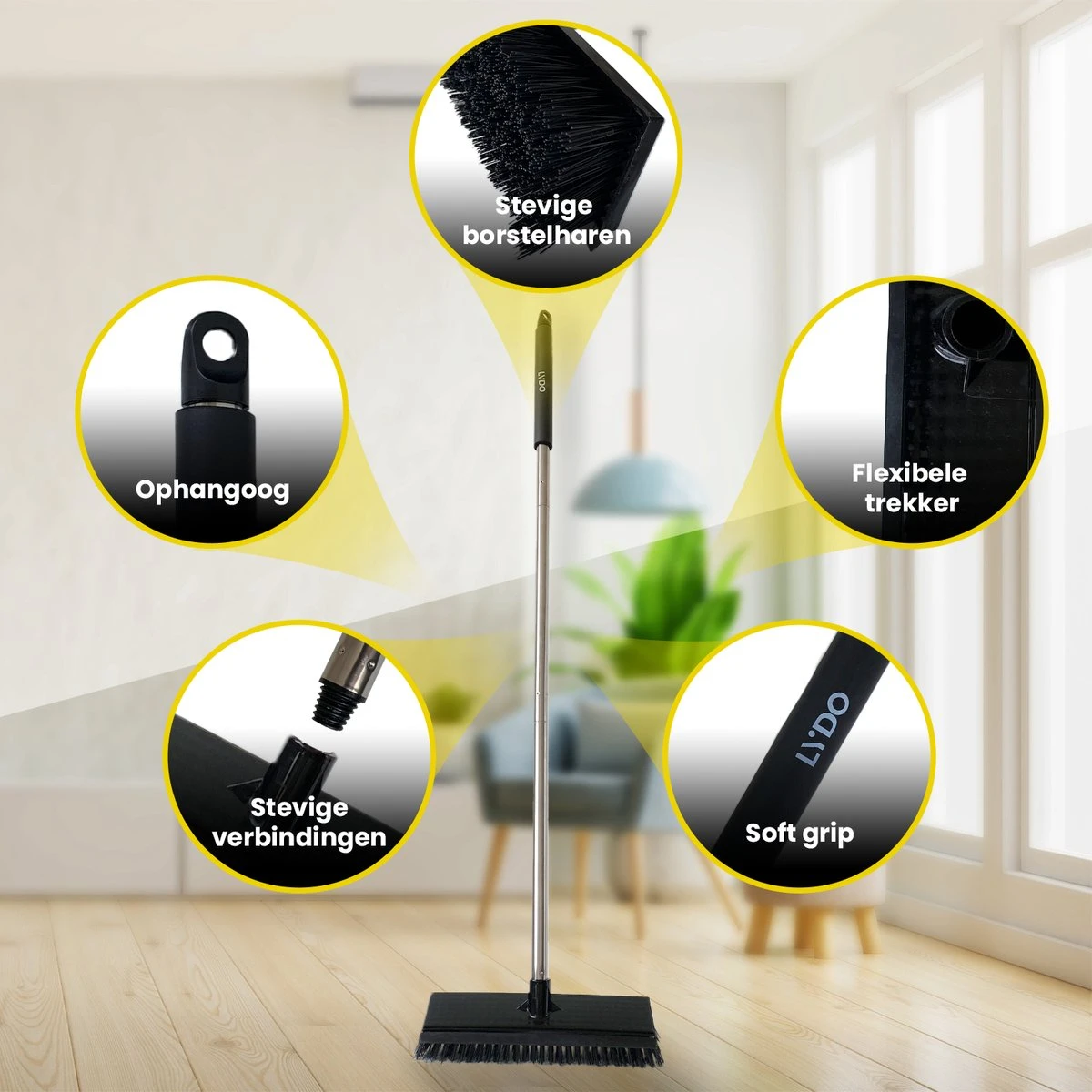 Schrobbezem Zwart Luiwagen Met Steel 120cm - Tuinbezem Straatbezem - Schoonmaak Schrobber Kunststof Harde Bezem - Schrobborstel En Schuurborstel 7 Schrobbezem Zwart Luiwagen Met Steel 120cm - Tuinbezem Straatbezem - Schoonmaak Schrobber Kunststof Harde Bezem - Schrobborstel En Schuurborstel - Afbeelding 5