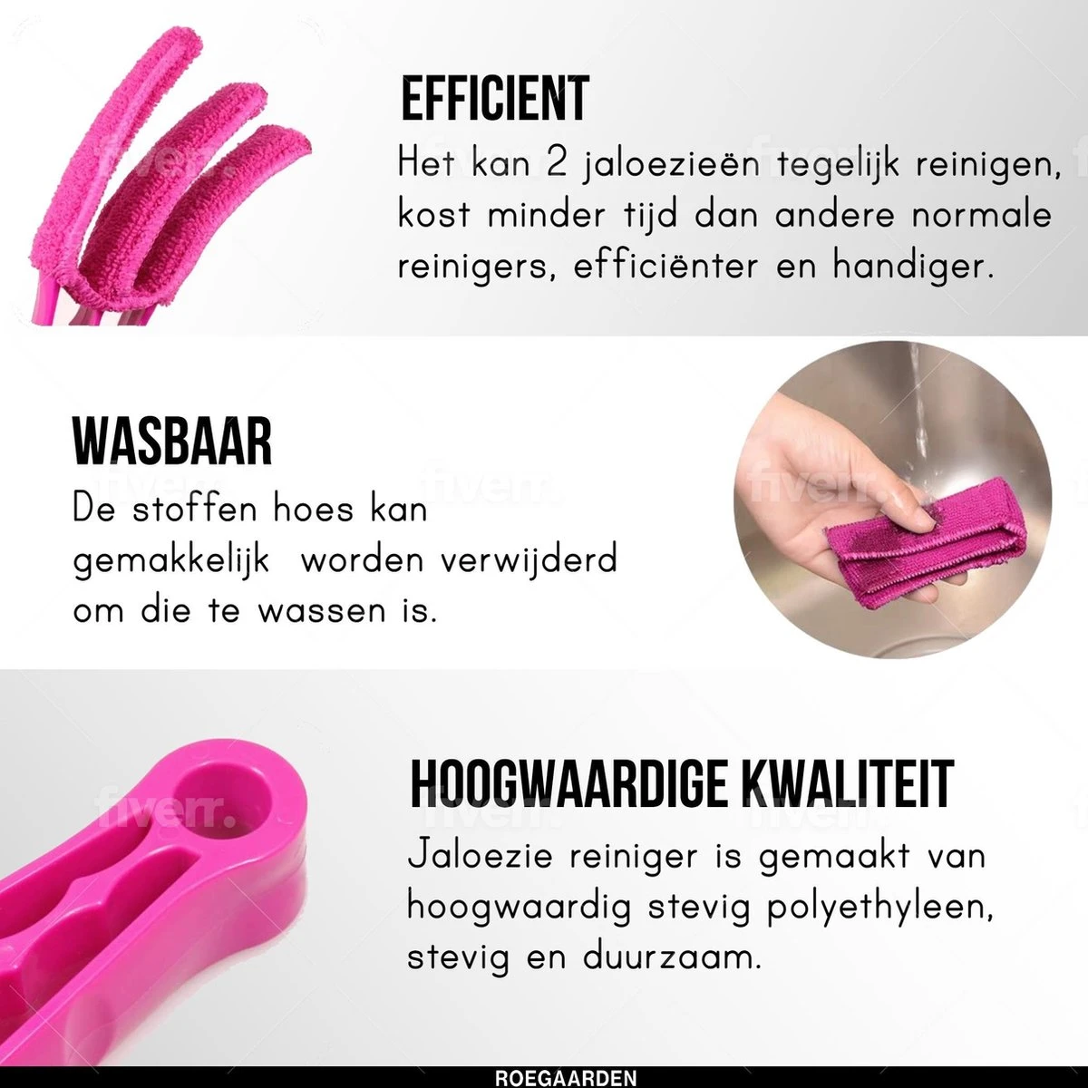 Jaloezie Reiniger - Lamellen Reiniger - Plumeau - Roze - Inclusief Voegenreiniger 4 Jaloezie Reiniger - Lamellen Reiniger - Plumeau - Roze - Inclusief Voegenreiniger - Afbeelding 2