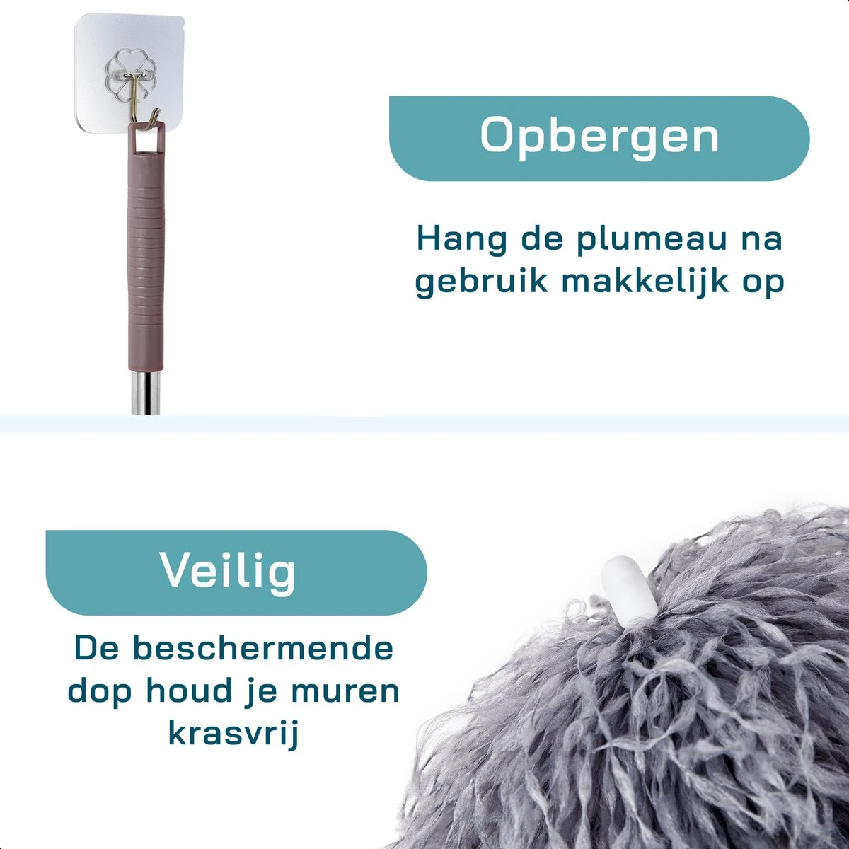 ForDig Telescopische Plumeau Microvezel - Duster Met Telescoopsteel Uitschuifbaar Tot 250 Cm - Wasbaar - 360 Graden Draaibaar 8 ForDig Telescopische Plumeau Microvezel - Duster Met Telescoopsteel Uitschuifbaar Tot 250 Cm - Wasbaar - 360 Graden Draaibaar - Afbeelding 6