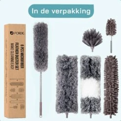 ForDig 7-Delige Plumeau Set - Duster Met Telescoopsteel Uitschuifbaar Tot 250 Cm - Inclusief Ragebol / Voegenborstel / Microvezel Doek / Chenille Borstel - Wasbaar - 360 Graden Draaibaar 19 ForDig 7-Delige Plumeau Set - Duster Met Telescoopsteel Uitschuifbaar Tot 250 Cm - Inclusief Ragebol / Voegenborstel / Microvezel Doek / Chenille Borstel - Wasbaar - 360 Graden Draaibaar -Bol. 1200x1200 784