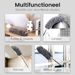 Plumeau Uitschuifbaar Tot 280cm - RVS - Telescopisch - Plumeau Met Telescoopsteel - 360° Flexibel 12 Plumeau Uitschuifbaar Tot 280cm - RVS - Telescopisch - Plumeau Met Telescoopsteel - 360° Flexibel -Bol. 1200x1200 805