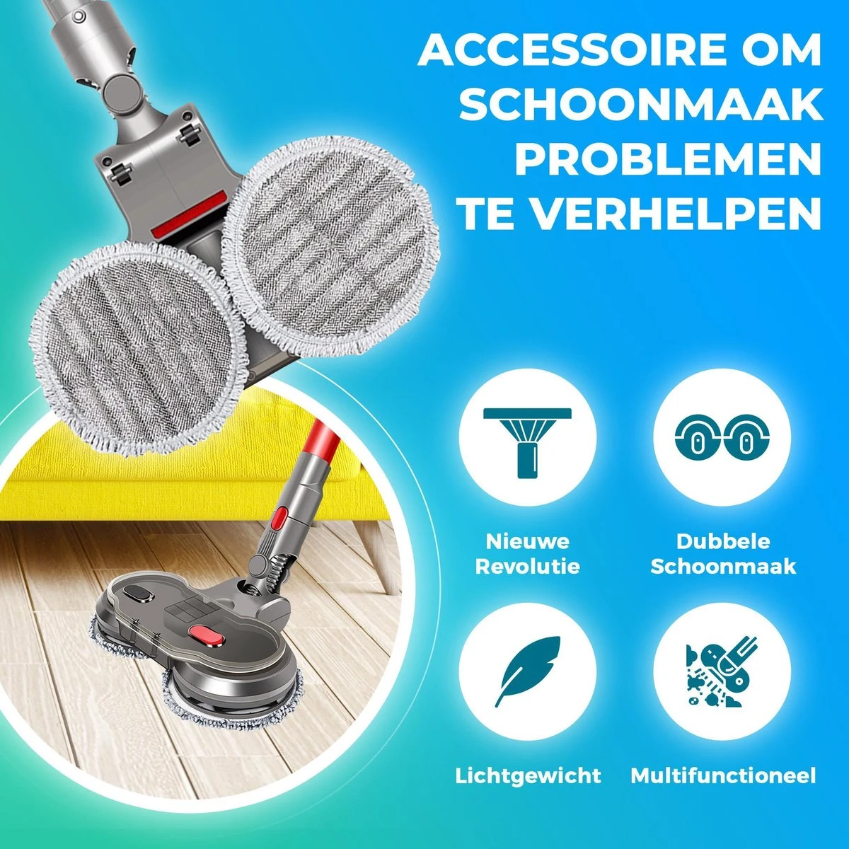 Elektrische Mop Dweil Voor Dyson Steelstofzuiger - Dweilsysteem Voor V7 / V8 / V10 / V11 Series - Vloerwisser - Vloermop 5 Elektrische Mop Dweil Voor Dyson Steelstofzuiger - Dweilsysteem Voor V7 / V8 / V10 / V11 Series - Vloerwisser - Vloermop - Afbeelding 3