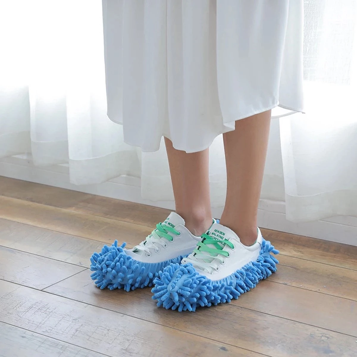 Merkloos Dweil Schoenen Vloermop (Blauw) - Vaatdoek - Keukendoek - Droogdoek - Microvezeldoek - Microvezel Doek - Microfiber Dweil - Multifunctioneel - Voor Vloer, Ramen En Auto | 1 Paar 8 Merkloos Dweil Schoenen Vloermop (Blauw) - Vaatdoek - Keukendoek - Droogdoek - Microvezeldoek - Microvezel Doek - Microfiber Dweil - Multifunctioneel - Voor Vloer, Ramen En Auto | 1 Paar - Afbeelding 6