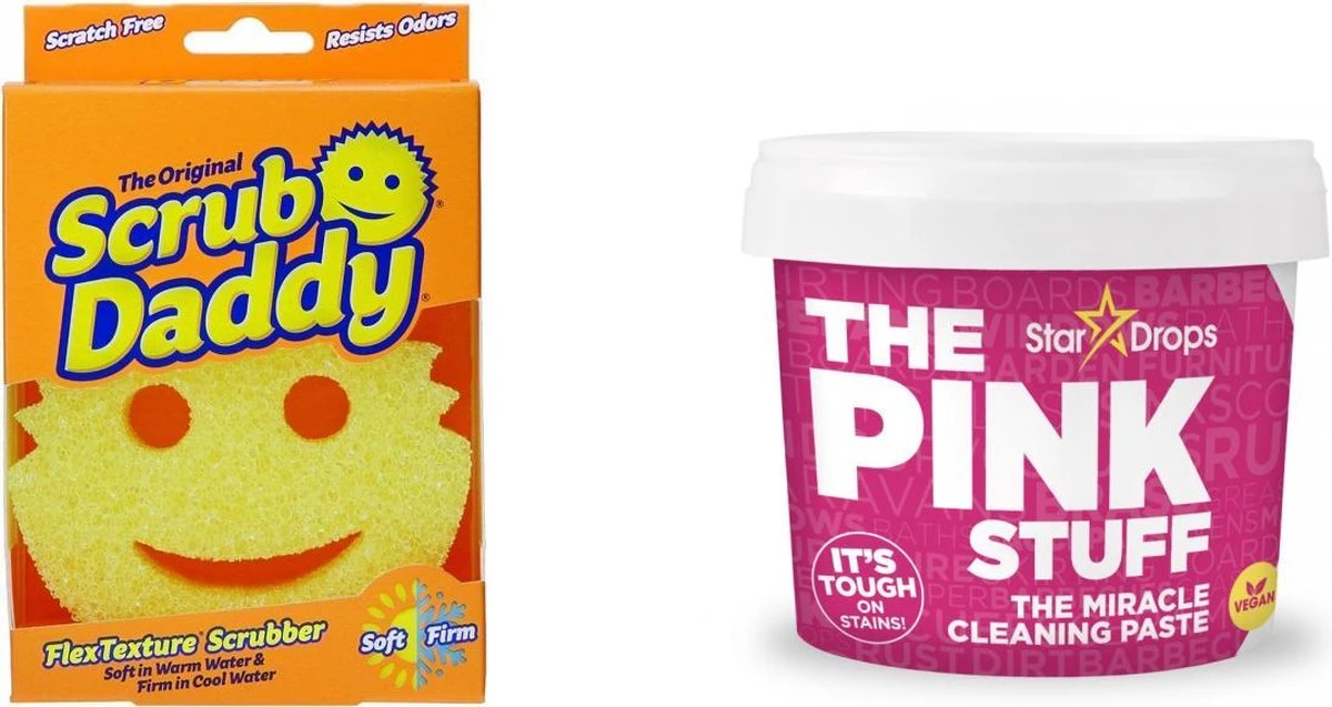 Scrub Daddy Schuurspons - Krasvrij Schoonmaken - Inclusief The Pink Stuff Paste 3 Scrub Daddy Schuurspons - Krasvrij Schoonmaken - Inclusief The Pink Stuff Paste