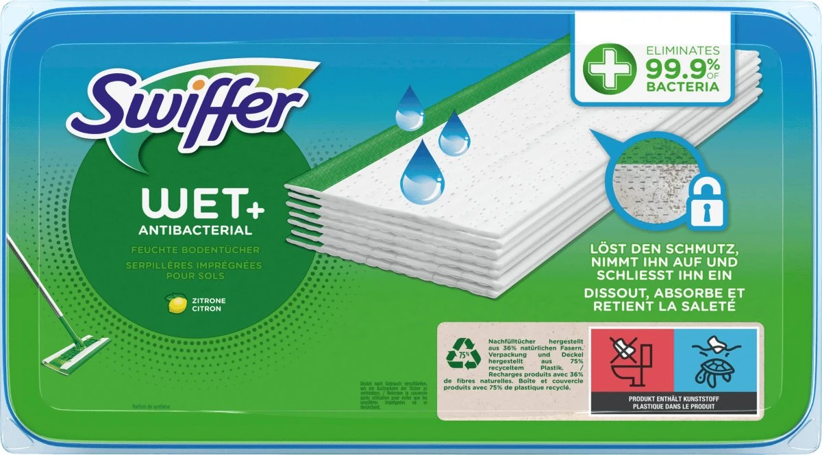 Swiffer Vochtige Vloer Doekjes Antibacterieel, 20 Stuks 3 Swiffer Vochtige Vloer Doekjes Antibacterieel, 20 Stuks