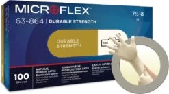 ANSELL MICROFLEX® 63-864 - Latex Wegwerp Handschoenen, Poedervrij, M, Wit, 100 Stuks -Bol. 1200x668 3