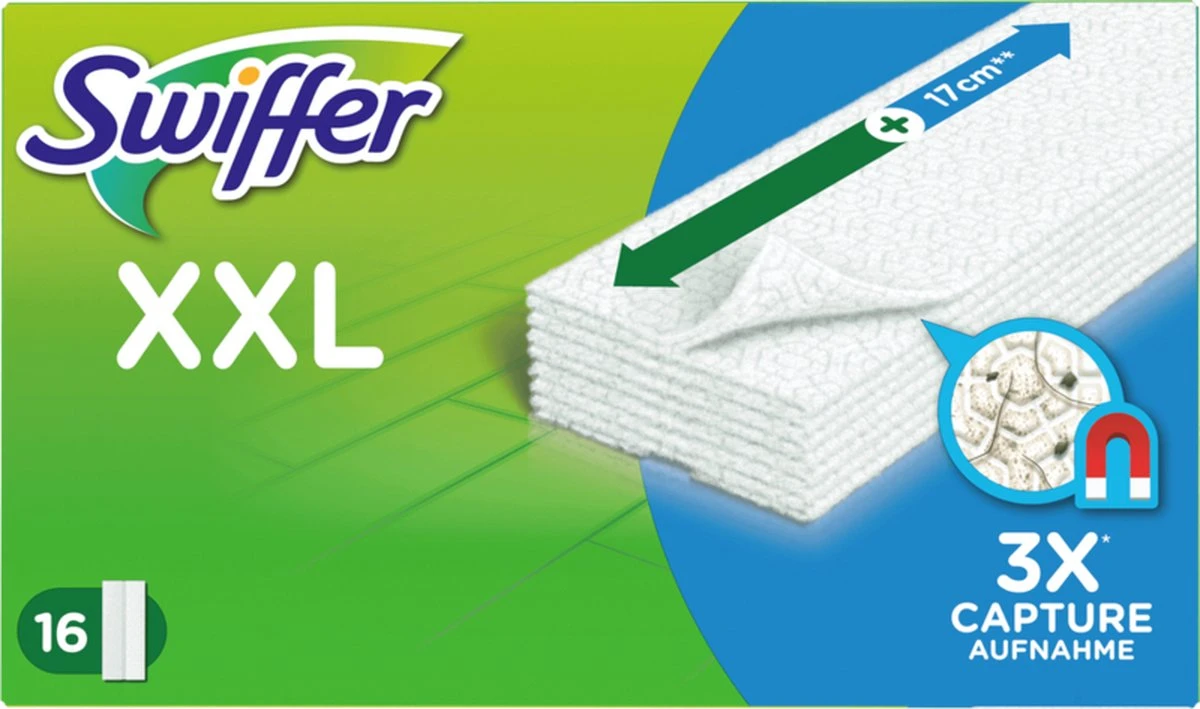 Swiffer Vloerreiniger XXL Droge Doekjes - Voordeelverpakking 6 X 16 Navullingen 4 Swiffer Vloerreiniger XXL Droge Doekjes - Voordeelverpakking 6 X 16 Navullingen - Afbeelding 2