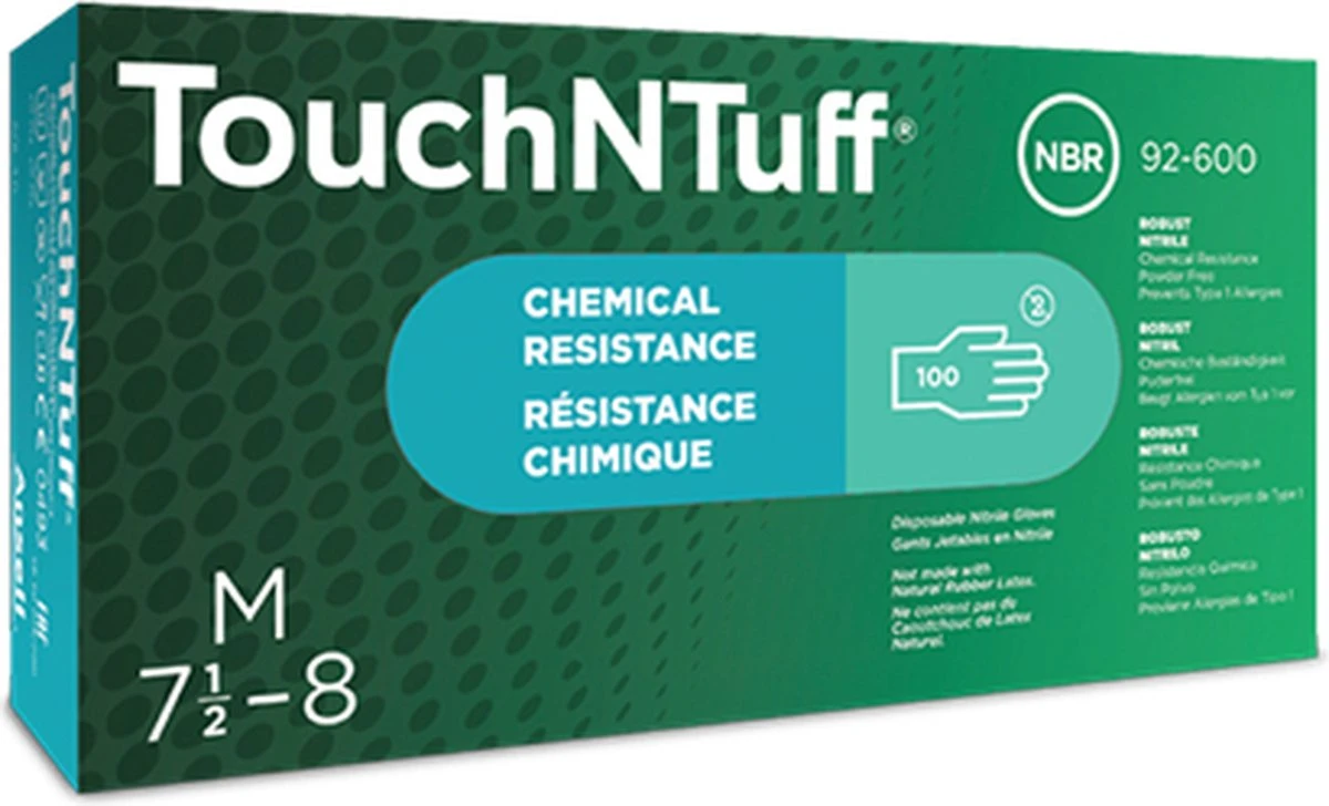ANSELL TouchNTuff® 92-600 - Nitril Wegwerp Handschoenen, Latexvrij, Poedervrij, L, Groen, 100 Stuks 8 ANSELL TouchNTuff® 92-600 - Nitril Wegwerp Handschoenen, Latexvrij, Poedervrij, L, Groen, 100 Stuks - Afbeelding 6