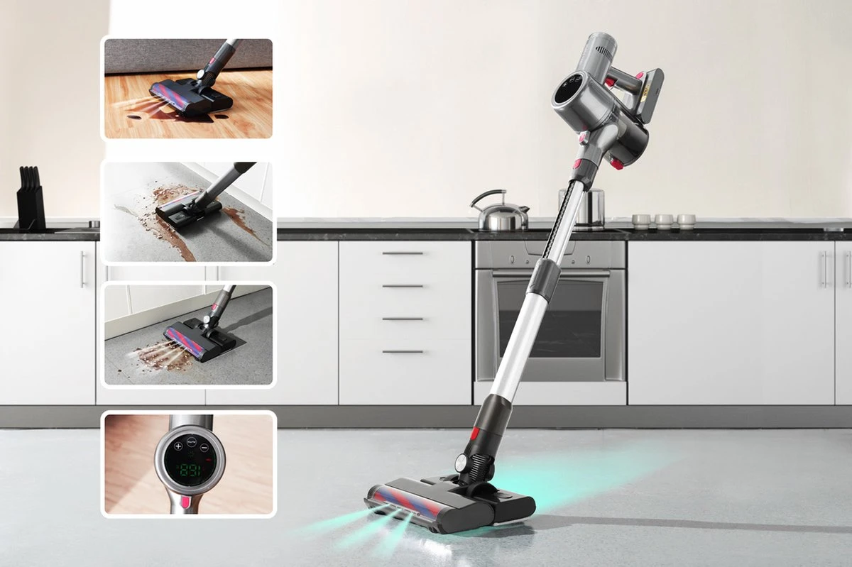 Swiss Pro+ Steelstofzuiger Met Dweil Functie - Afkoppelbare Dweil Functie - LED Display Touchscreen - 22KPA - 5 In 1 - Kruimeldief - Lange Batterijduur 8 Swiss Pro+ Steelstofzuiger Met Dweil Functie - Afkoppelbare Dweil Functie - LED Display Touchscreen - 22KPA - 5 In 1 - Kruimeldief - Lange Batterijduur - Afbeelding 6