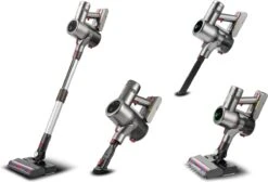 Swiss Pro+ Steelstofzuiger Met Dweil Functie - Afkoppelbare Dweil Functie - LED Display Touchscreen - 22KPA - 5 In 1 - Kruimeldief - Lange Batterijduur