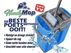 Handy Mop - Dweilsysteem - Vloerwisser - Emmer Met Wringer - Blauw 11 Handy Mop - Dweilsysteem - Vloerwisser - Emmer Met Wringer - Blauw -Bol. 1200x896
