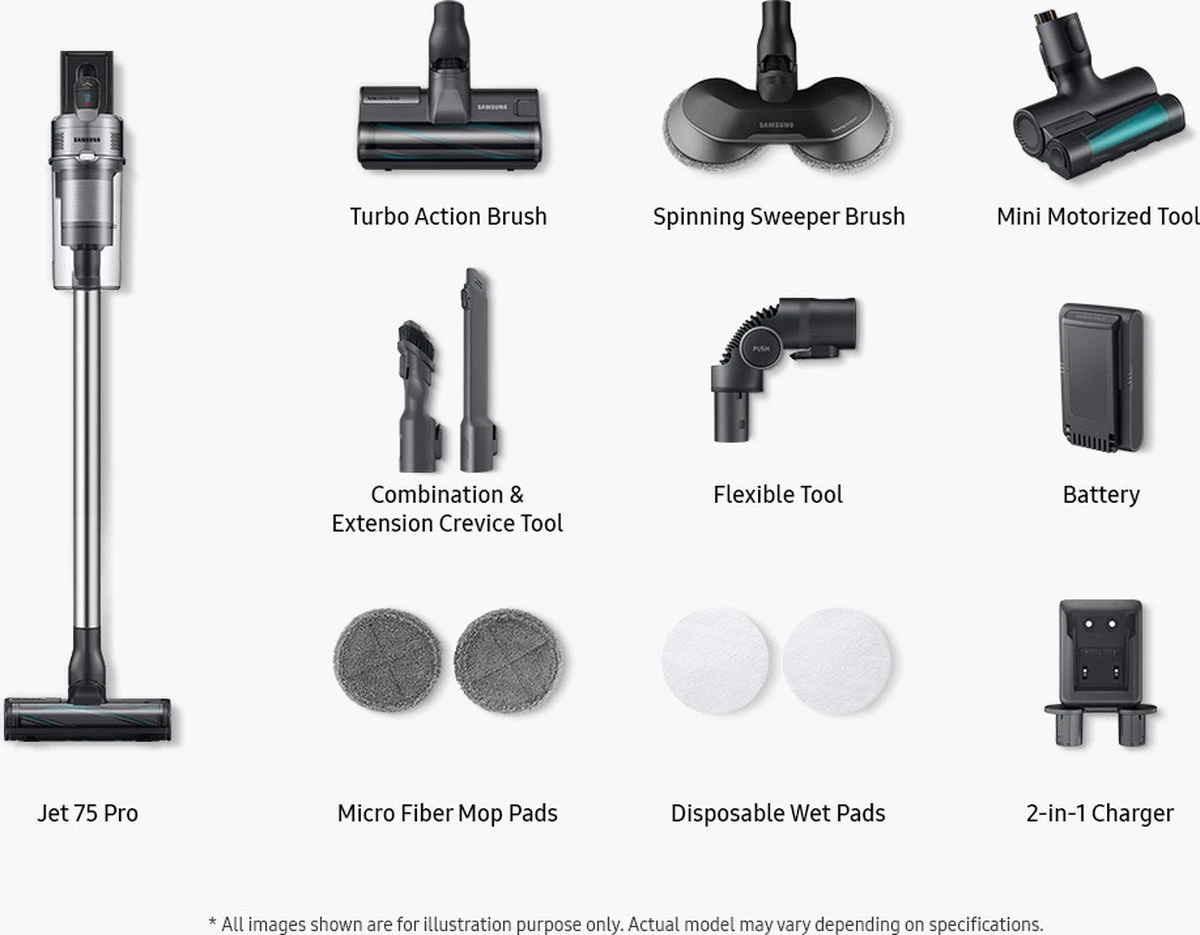 Samsung Jet 75 Pro Steelstofzuiger 7 Samsung Jet 75 Pro Steelstofzuiger - Afbeelding 5