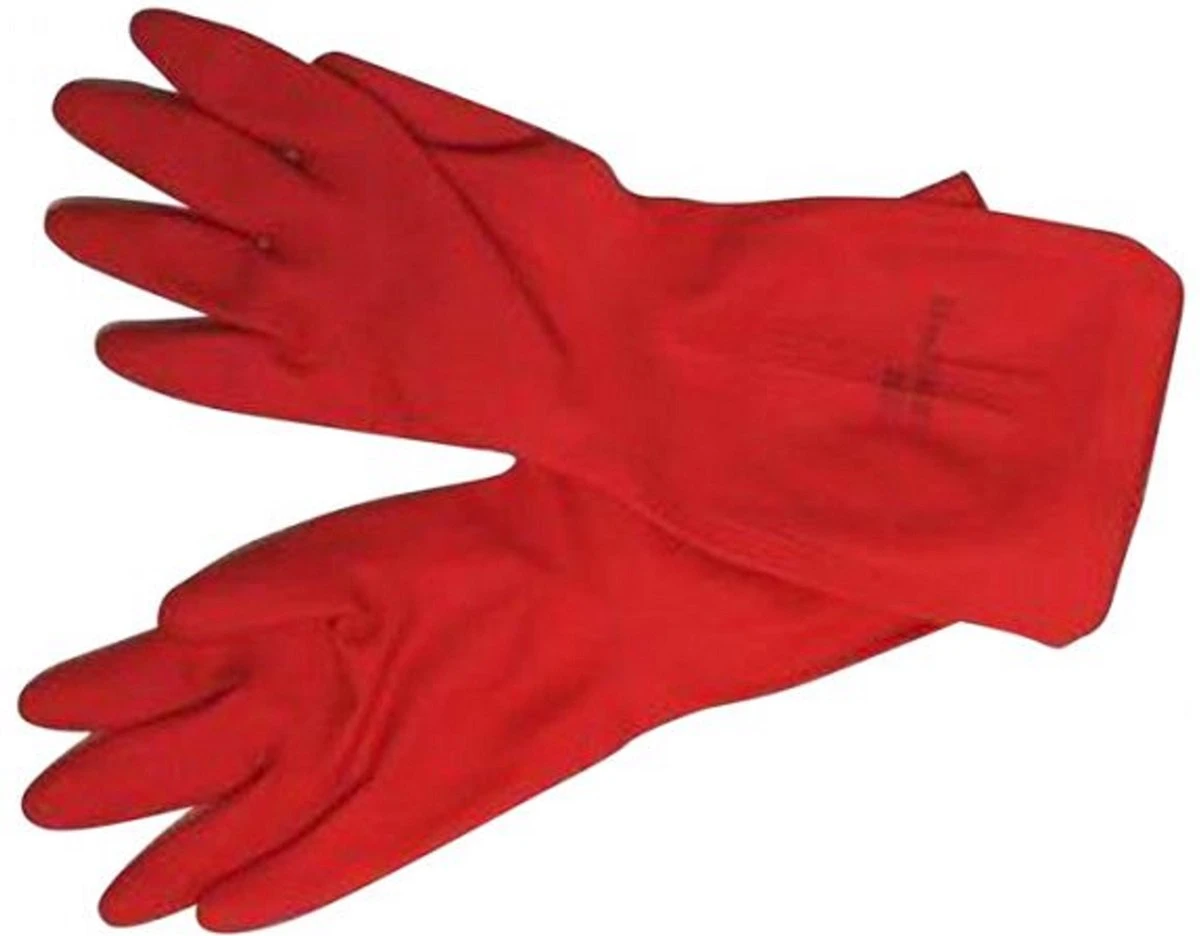 Marigold Medium - Huishandschoenen - Rood - Lichtgewicht - Met Katoenen Voering 4 Marigold Medium - Huishandschoenen - Rood - Lichtgewicht - Met Katoenen Voering - Afbeelding 2