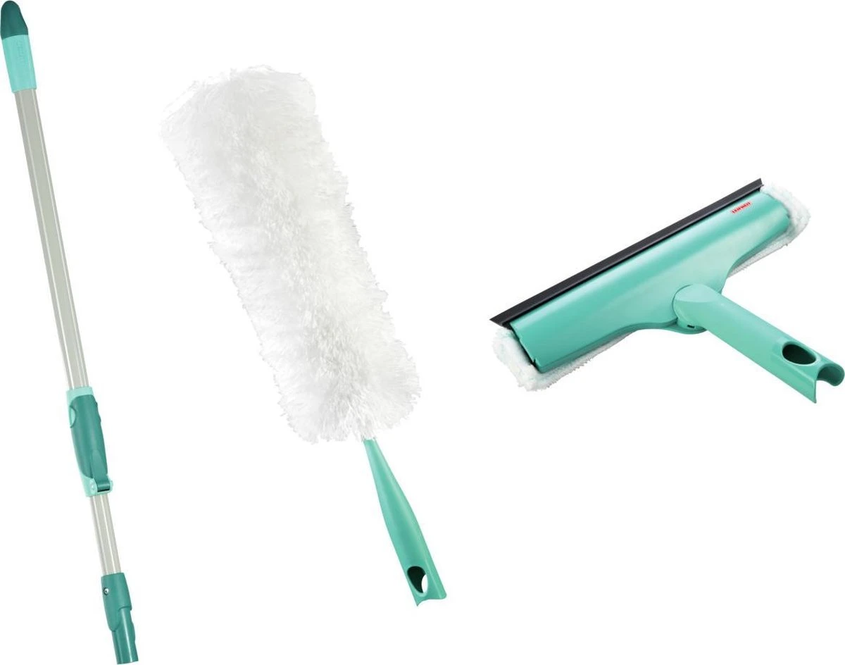 Leifheit Set Raamreiniging Droog&nat Met Telescoopsteel - Duster Xl - Raamwisser 3in1 - Click System 3 Leifheit Set Raamreiniging Droog&nat Met Telescoopsteel - Duster Xl - Raamwisser 3in1 - Click System