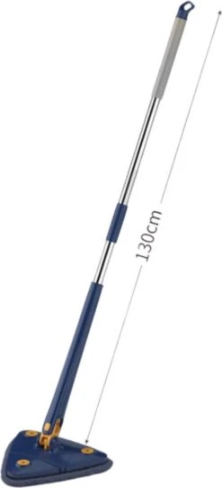 EasyClean - Dweil - Mop - Dweilsysteem - Dweilset - Vloertrekker Met Steel - Vloermop - Vloertrekker - Vloerwisser - Mopset - 360 Graden Schoonmaak - Dweil Met Wringer - Blauw - In Hoogte Verstelbaar - Driehoekig - 3 Gratis Microvezelschoonmaakdoeken -Bol. 548x1200