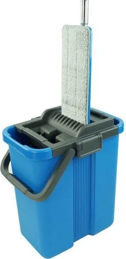 Handy Mop - Dweilsysteem - Vloerwisser - Emmer Met Wringer - Blauw 12 Handy Mop - Dweilsysteem - Vloerwisser - Emmer Met Wringer - Blauw -Bol. 584x1200