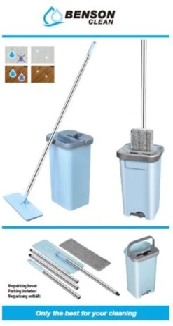 Benson Vloerwisser + Emmerset Compact + Microvezel Pad | Dweil 23 Benson Vloerwisser + Emmerset Compact + Microvezel Pad | Dweil -Bol. 637x1200
