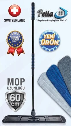 Pella - Vloerwisser - Mopset - 60cm - Incl. 3 Microvezel Doeken - Kwalitatief Zéér Hoogwaardig - Gemaakt Van Duurzaam Materiaal -Bol. 685x1200