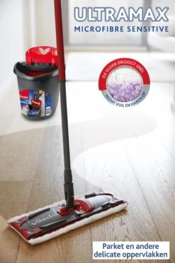 Vileda UltraMax Sensitive - Complete Set - Vlakke Microvezelmop + Emmer Met Pers - Voor Parket En Delicate Oppervlakken -Bol. 799x1200