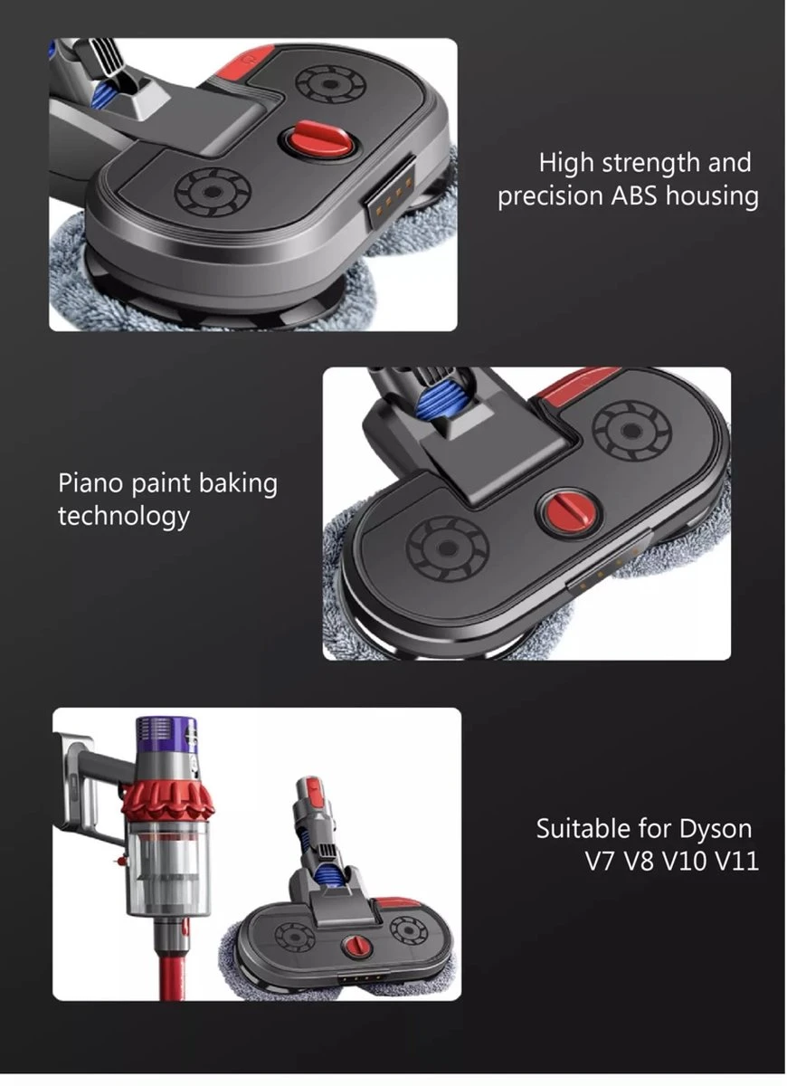 -Nieuw Model- Elektrische Mop Dweil Voor Dyson Steelstofzuiger - Led Licht- Spray Functie- Dweilsysteem Voor V7 / V8 / V10 / V11 Series - Vloerwisser - Vloermop 7 -Nieuw Model- Elektrische Mop Dweil Voor Dyson Steelstofzuiger - Led Licht- Spray Functie- Dweilsysteem Voor V7 / V8 / V10 / V11 Series - Vloerwisser - Vloermop - Afbeelding 5