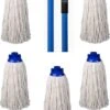 Merkloos Navulling Vloermop Mop Met Steel Blauw - 5 Dweilen Met 1 Dweilstok -Bol. 944x1200