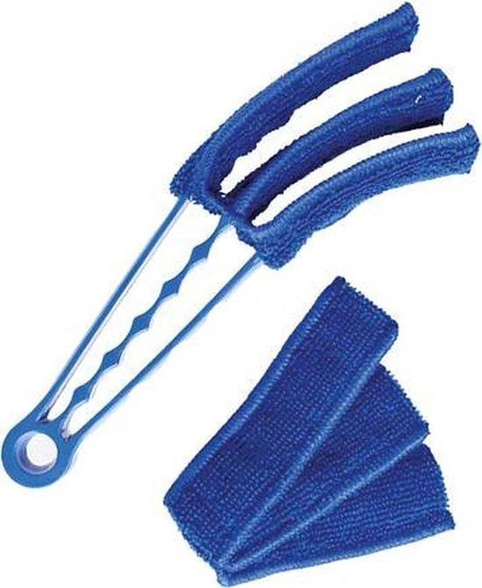 Jaloezie Reiniger + Extra Schoonmaakdoekje - Jaloezie Stoffer - Plumeau - Borstel - Lamellen Schoonmaak - Blauw 3 Jaloezie Reiniger + Extra Schoonmaakdoekje - Jaloezie Stoffer - Plumeau - Borstel - Lamellen Schoonmaak - Blauw